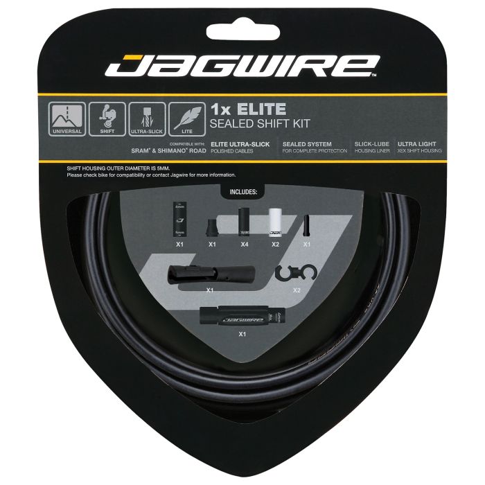 Jagwire 1x kit de changement de vitesse scellé Elite - noir furtif