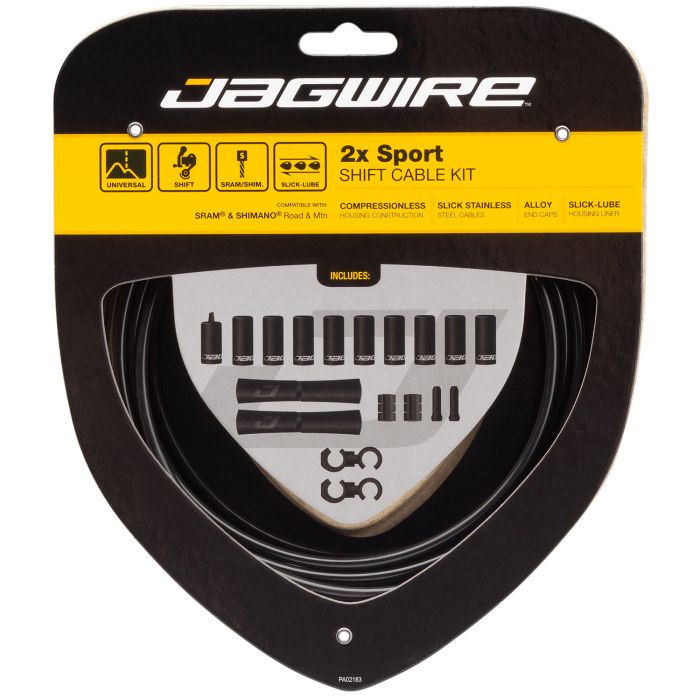 Jagwire 2x kit de changement de vitesse sport - noir