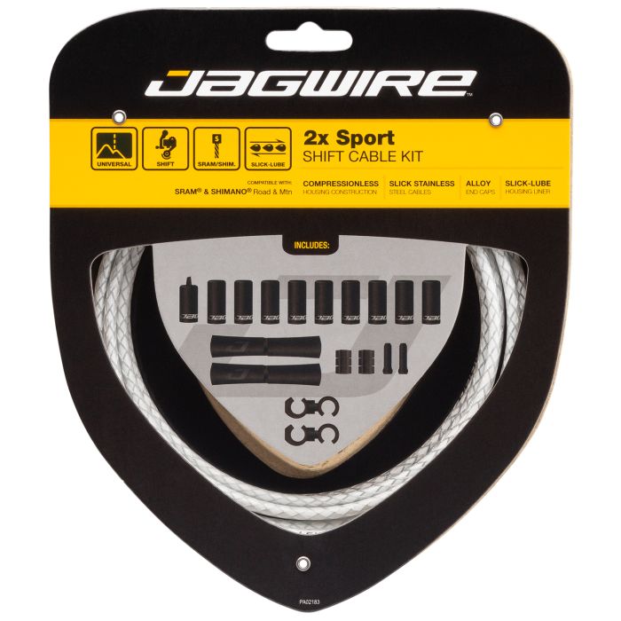 Kit de changement de vitesse sport Jagwire 2x - blanc tressé