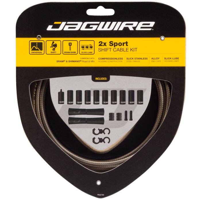 Jagwire 2x kit de changement de vitesse sport - argent carbone