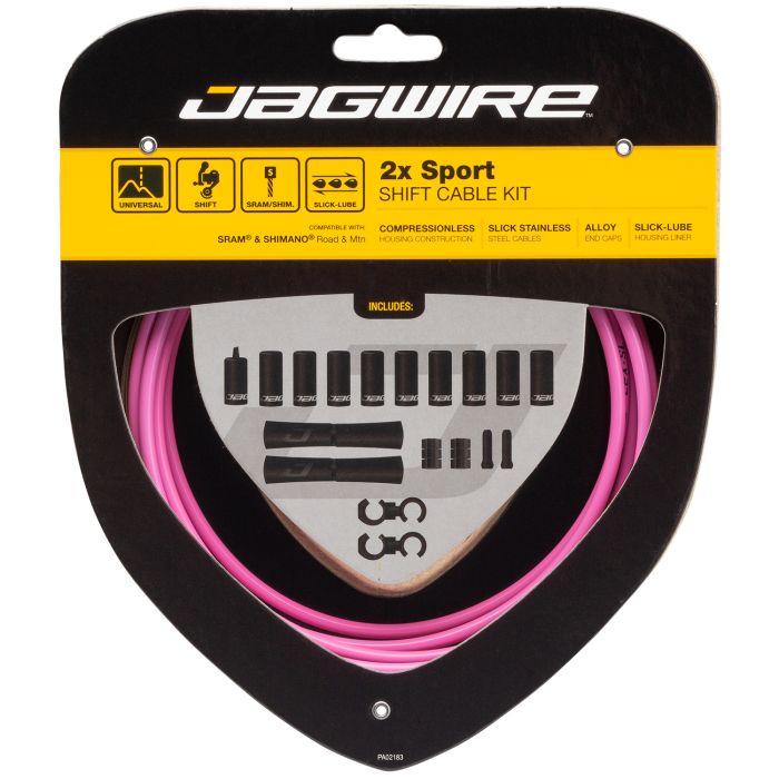 Jagwire 2x kit de changement de vitesse sport - rose