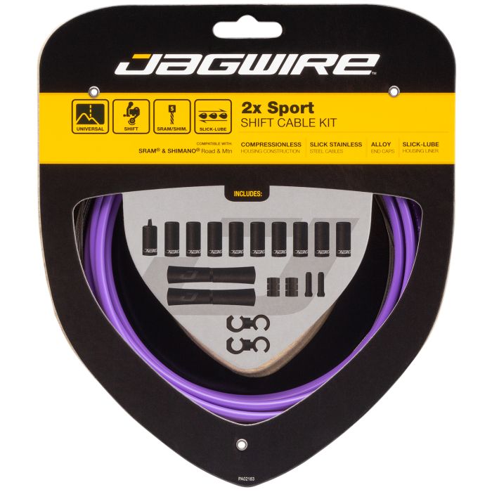 Jagwire 2x kit de changement de vitesse sport - violet