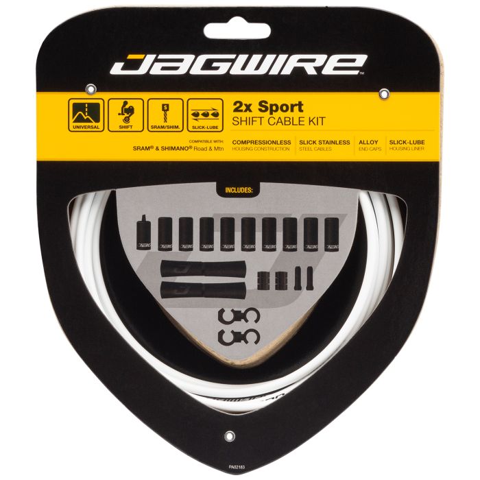 Jagwire 2x kit de changement de vitesse sport - blanc