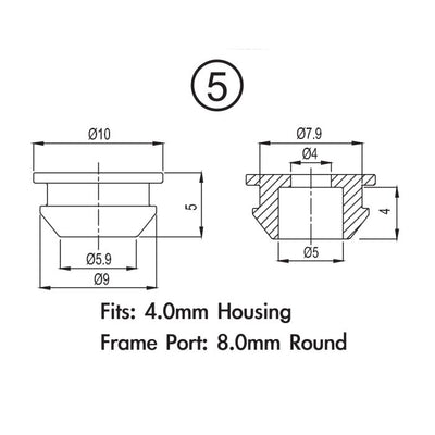 Pack de fiches de cadre Jagwire - boîtier de frein 5 mm (cadre 2 mm) (10 pièces)