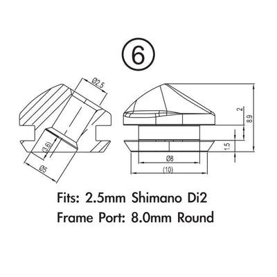 Pack de fiches de cadre Jagwire - shimano ultegra di2 (cadre 2mm) (10pcs)