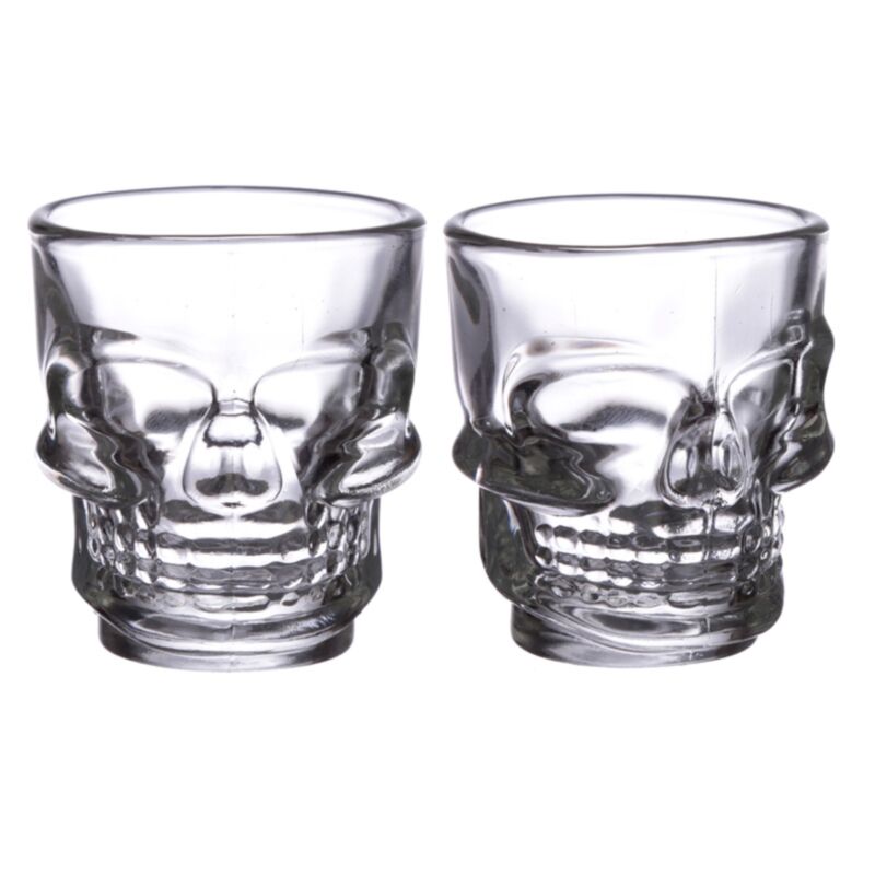 2 verres de verres de tir (60 ml) - crâne