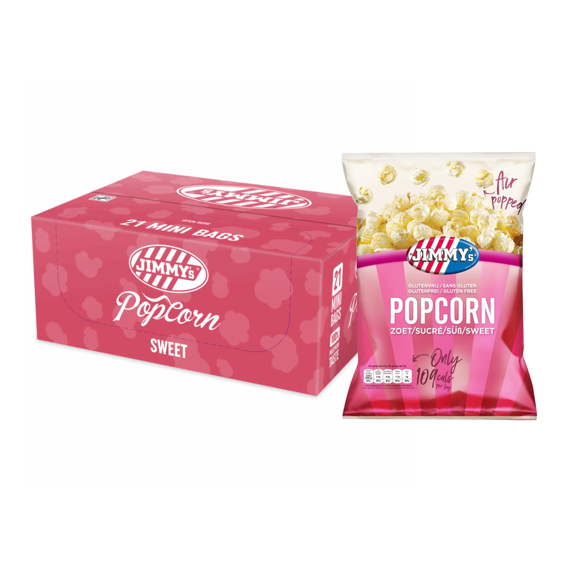 Mini sachet sucré popcorn Jimmy's (21x 27gr)