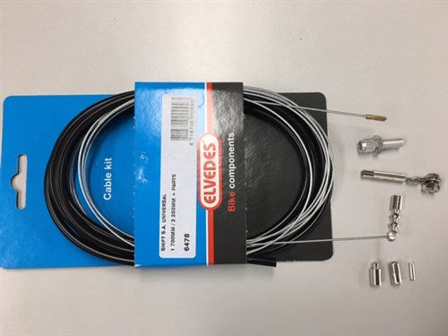 Jeu de câbles de transmission Elvedes 1700 2250 mm universel Sturmey Archer zingué - noir (sur la carte)