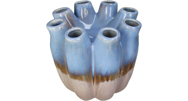 Vase collection HD grès bleu 24,5x24,5x23,5cm