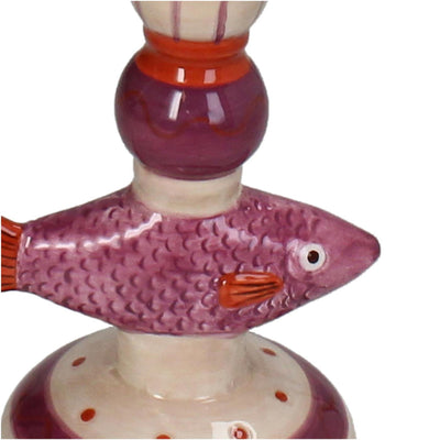 Kersten bougeoir poisson dolomite violet 11x9x15cm