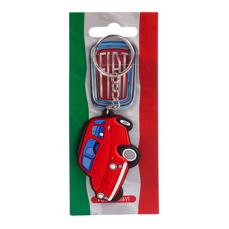 Fiat 500 RED PVC Key Ring