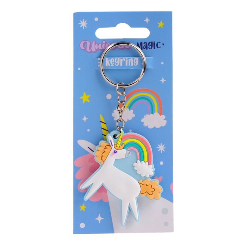 Anneau de clé PVC orange magique de l'Unicorn