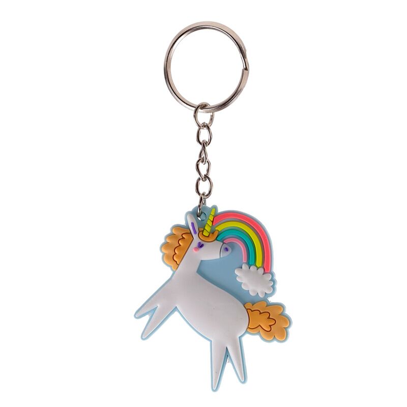 Anneau de clé PVC orange magique de l'Unicorn