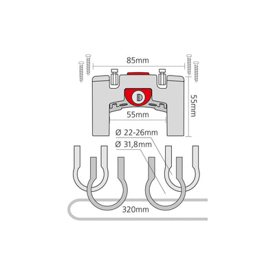 Adaptateur de direction klickfix universel avec verrouillage noir