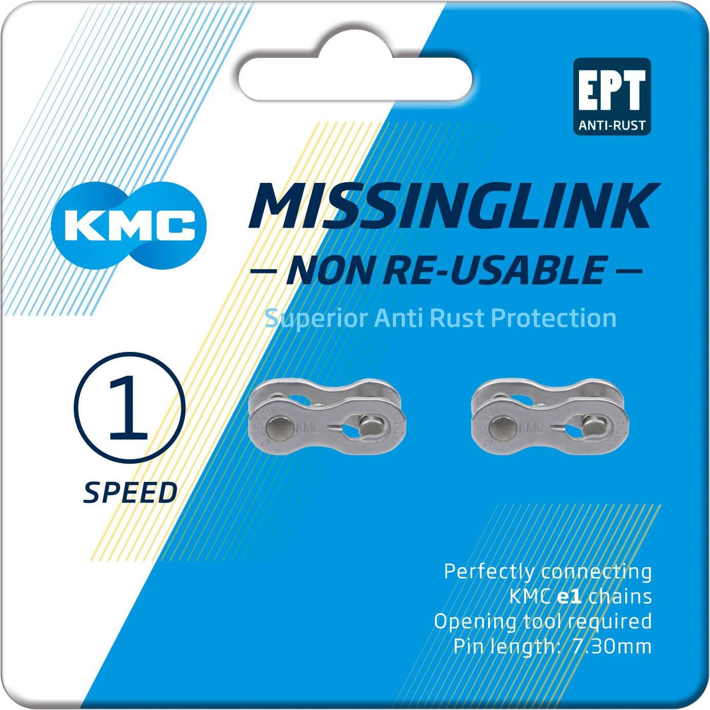 KMC MissingLink E1 E8 EPT, 3 32, 2 pièces, couleur argentée