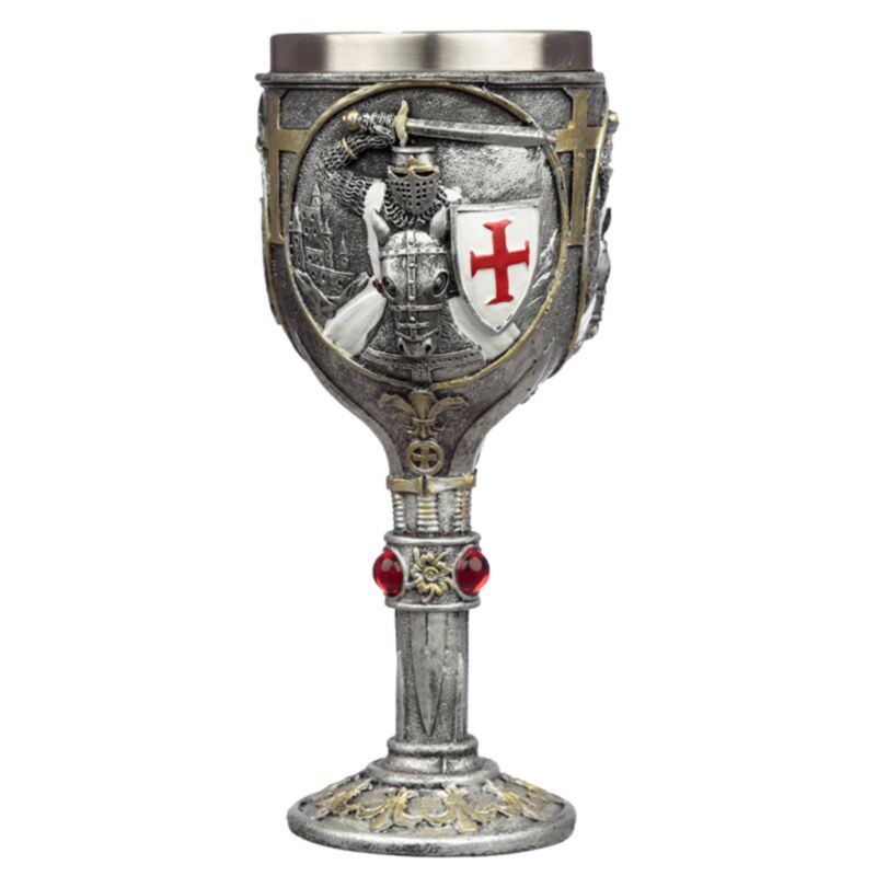Chalice de la croisade de chevaliers médiévaux décoratifs
