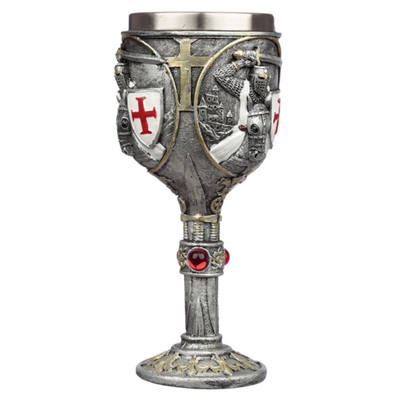 Chalice de la croisade de chevaliers médiévaux décoratifs