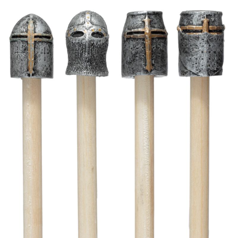 Crayon de chevalier médiéval avec toit de casque