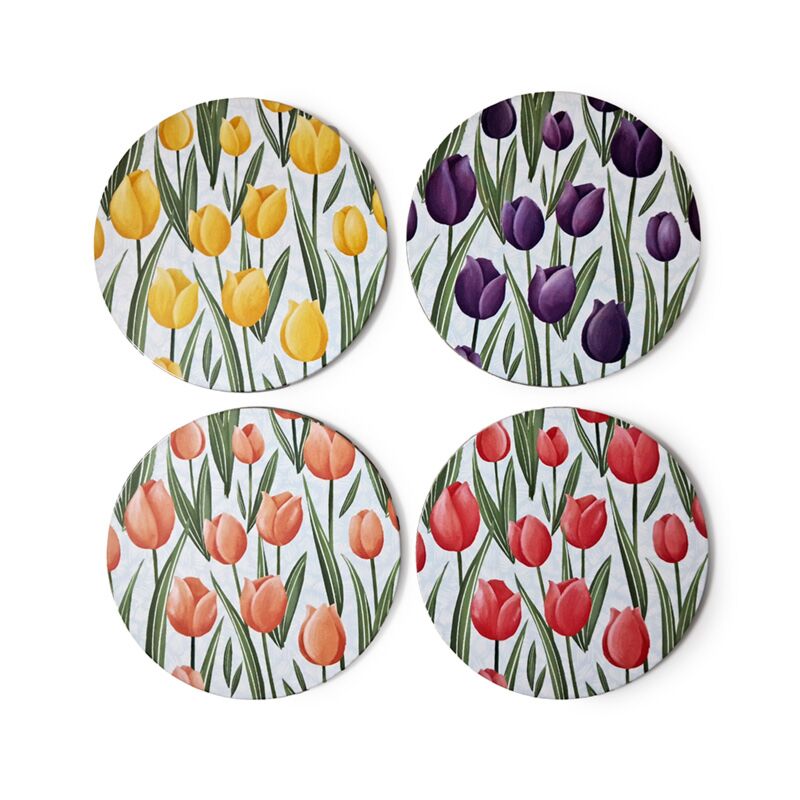 Set de 4 sous-verres Tulipes