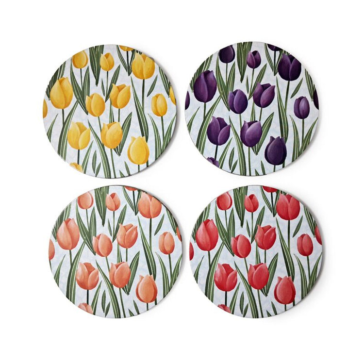 Set de 4 sous-verres Tulipes