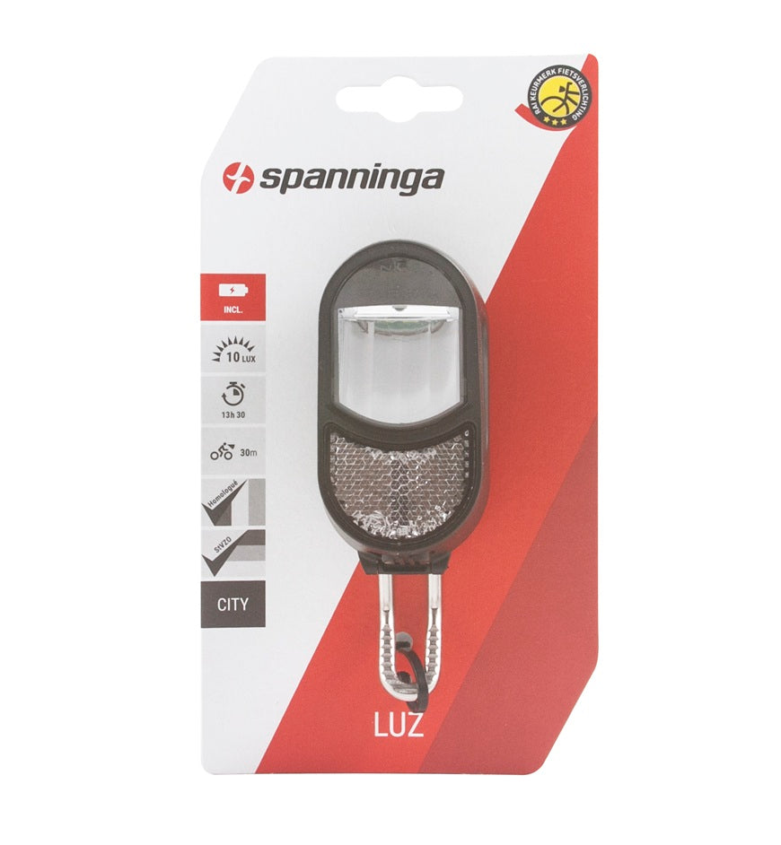 Spanninga phare luz xb 10lux batterie de fourche avant noir