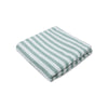 Stripe de la station | Serviette en coton blanc vert 180 x 90 cm