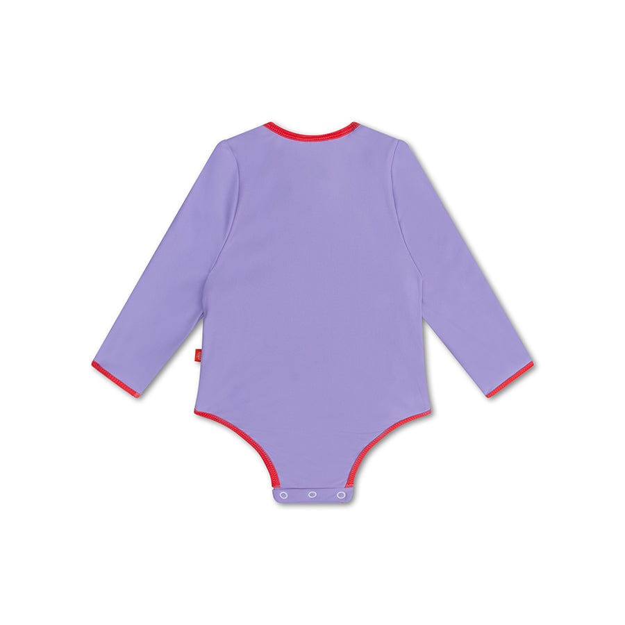 Tons emblématiques | Troisse de bain UV des filles violettes à manches longues