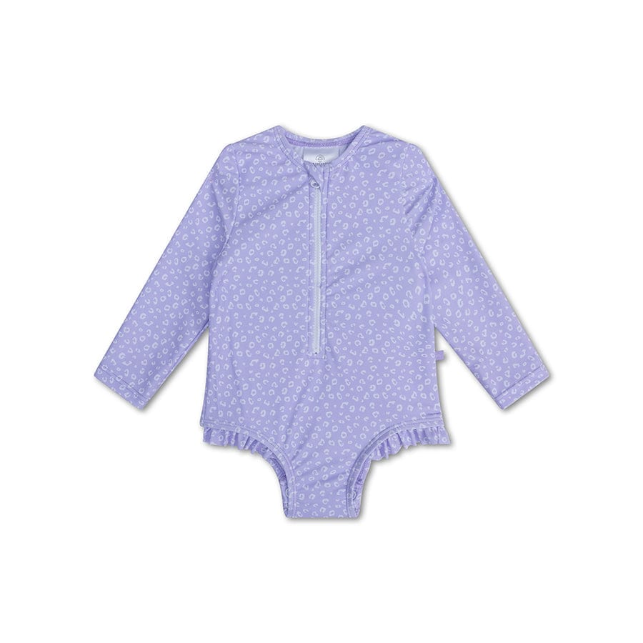 Léopard | Fissure de bain UV Lila Girls à manches longues