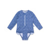 Léopard | Fissure de bain UV Girls Blue avec manches longues