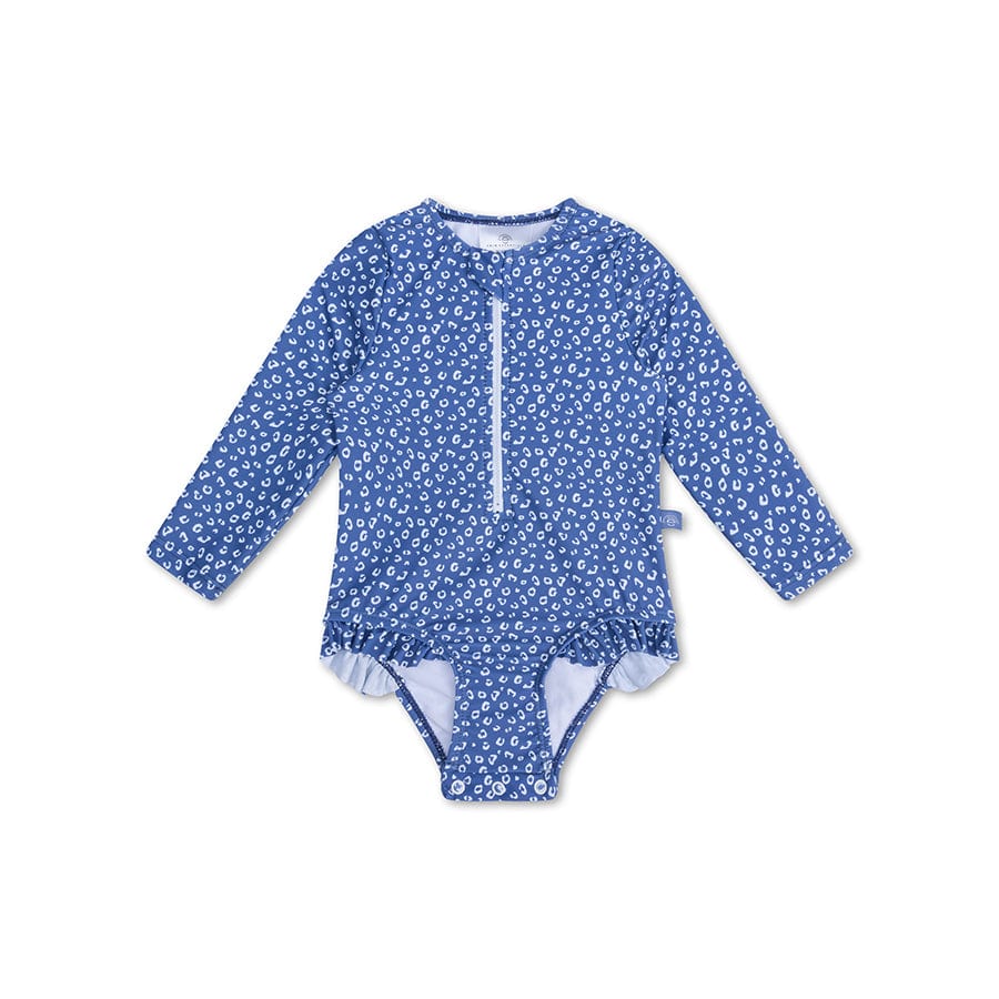 Léopard | Fissure de bain UV Girls Blue avec manches longues
