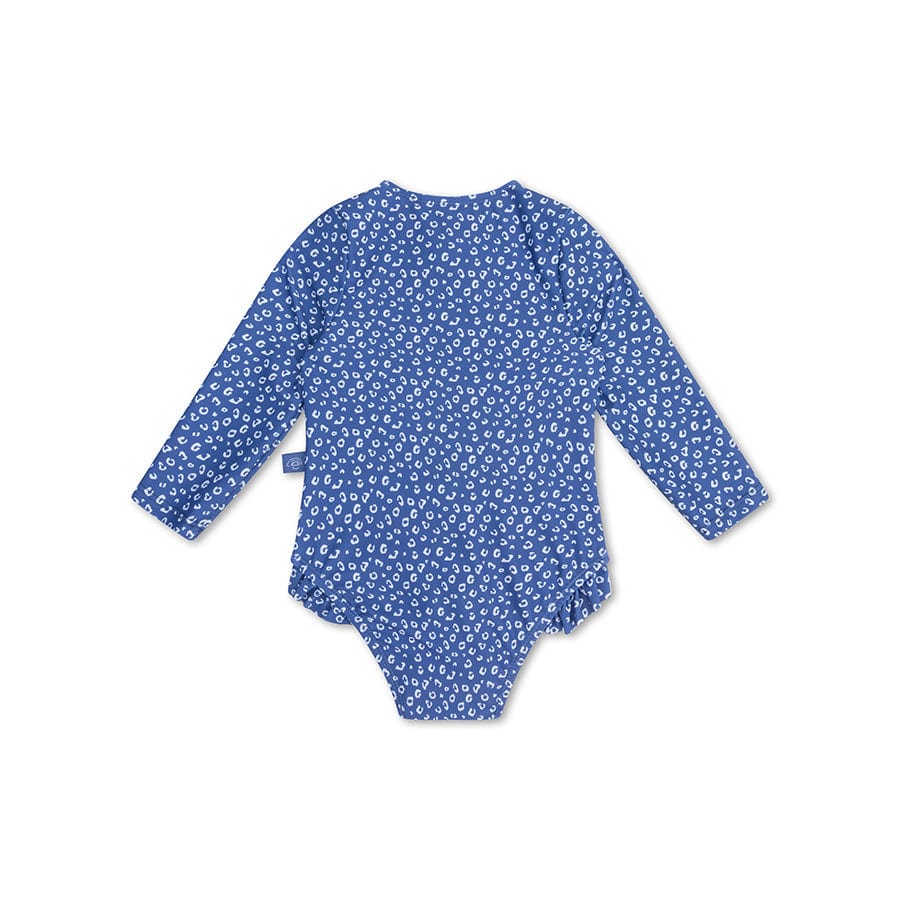 Léopard | Fissure de bain UV Girls Blue avec manches longues