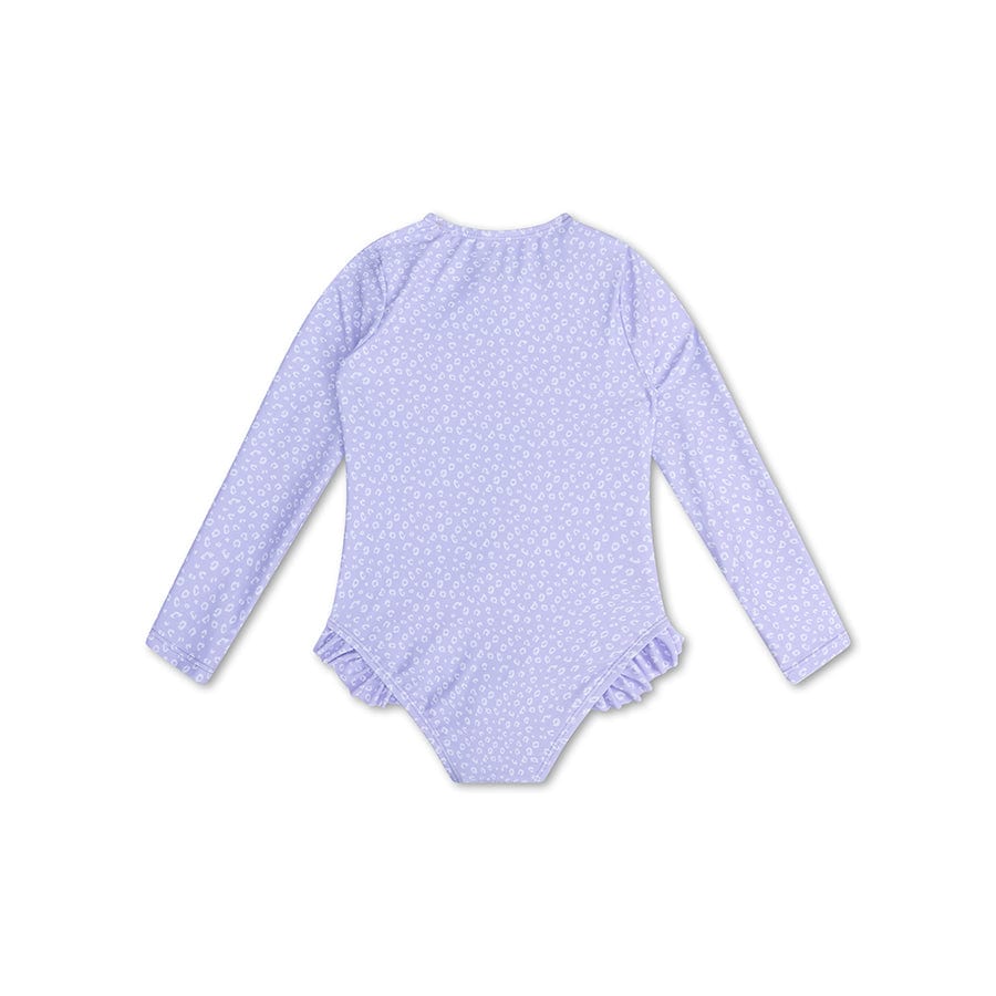 Léopard | Fissure de bain UV Lila Girls à manches longues