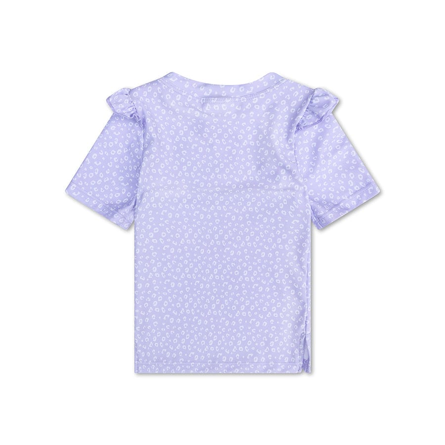 Léopard | Chemise de natation Lila UV avec manches courtes