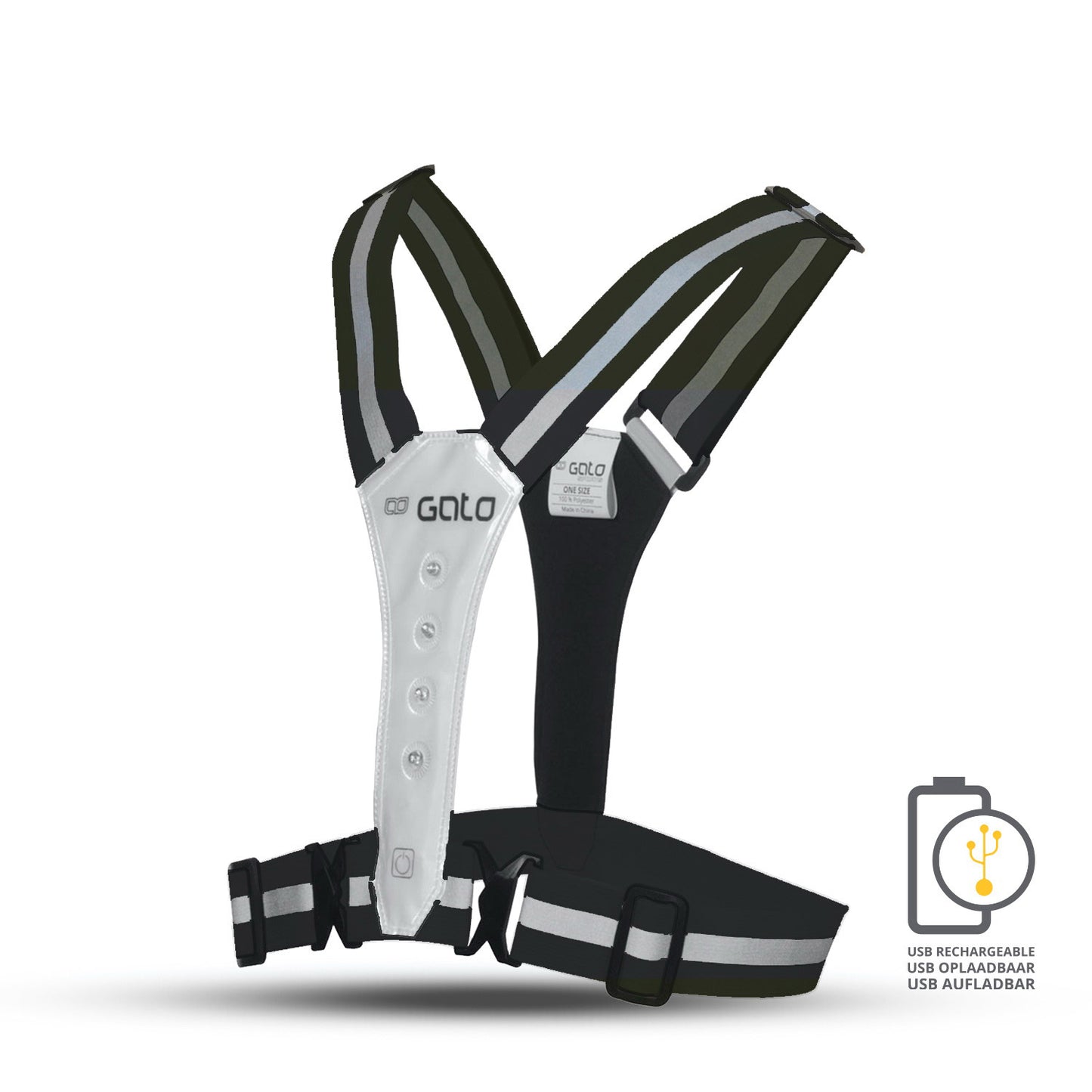 Gato Safer gilet de sport LED USB anthracite taille unique