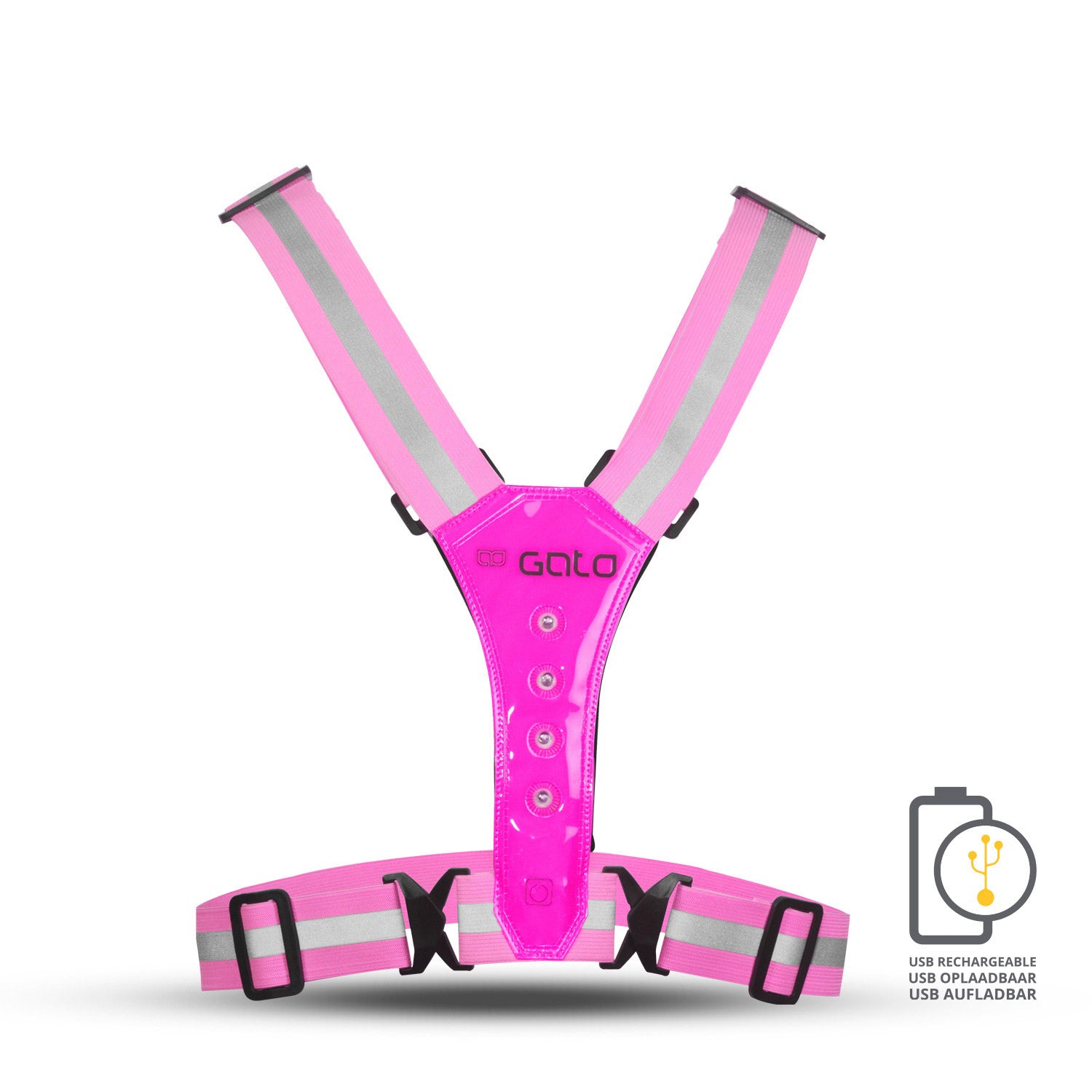 Gato Sport Sport Vest LED USB Rose vif One Size
