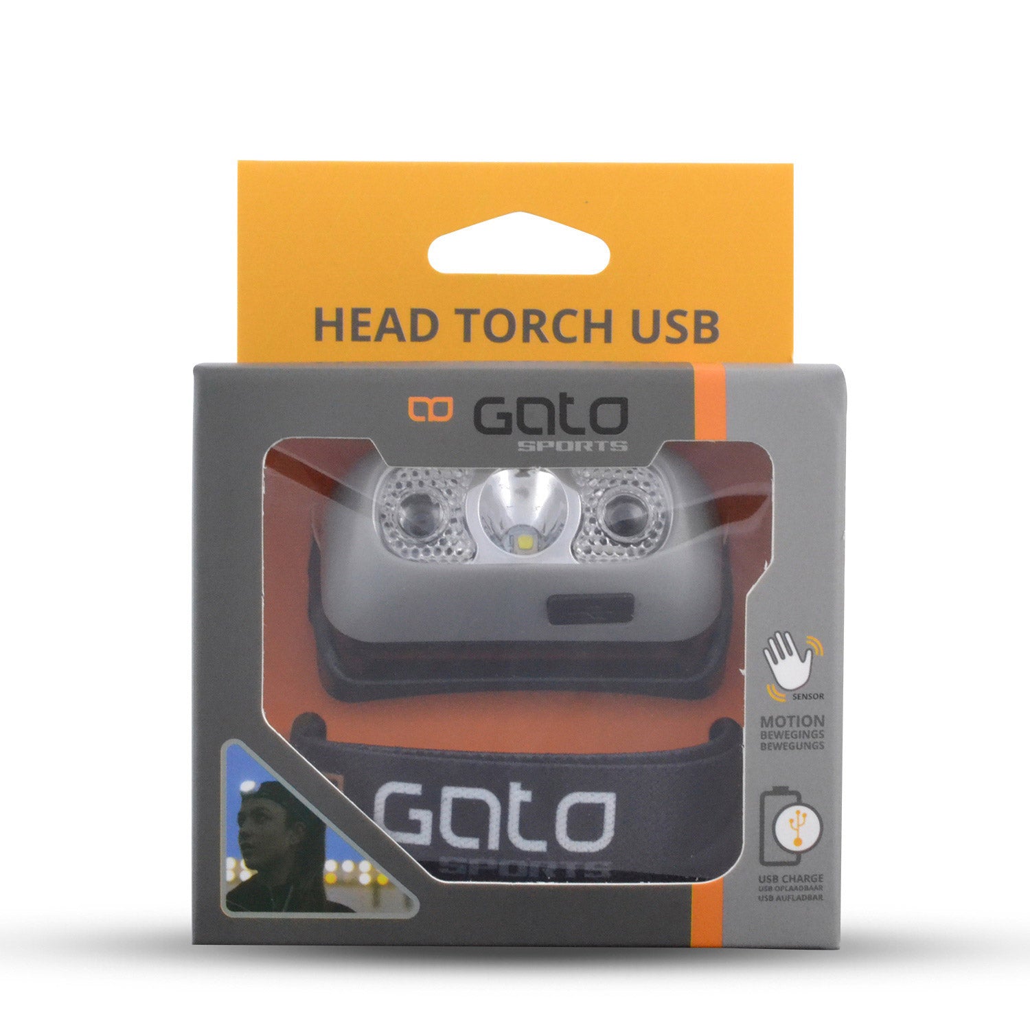 Lampe de casque principale USB gris taille unique