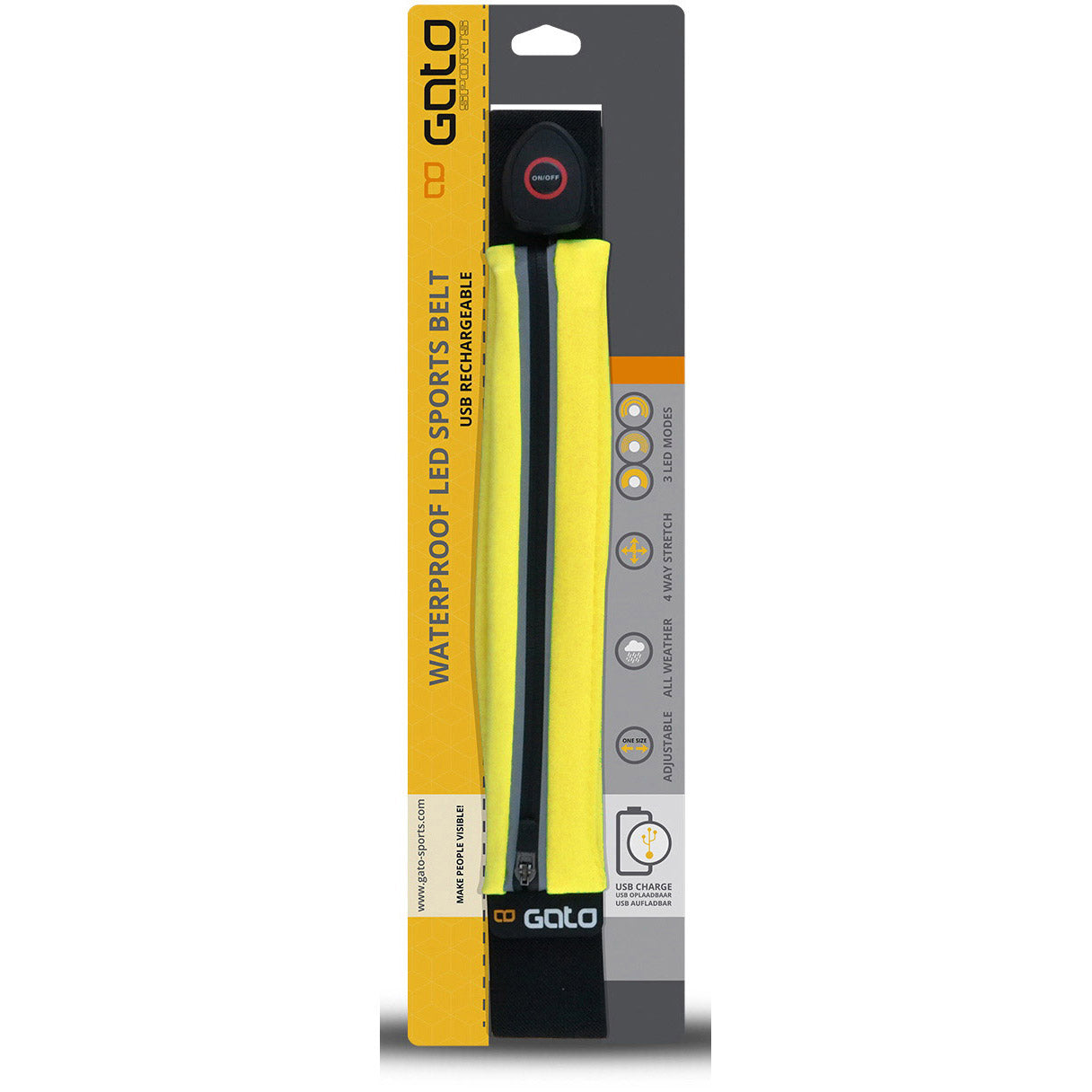 Outwet Sport USB LED TERMINE étanche au néon jaune ONSIZE