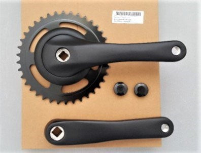 Pédalier 38t nexus alu mat noir plat 1er type