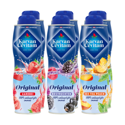 Karvan cevitam pack combiné fraise, fruits des bois et thé glacé pêche (6x 600ml)