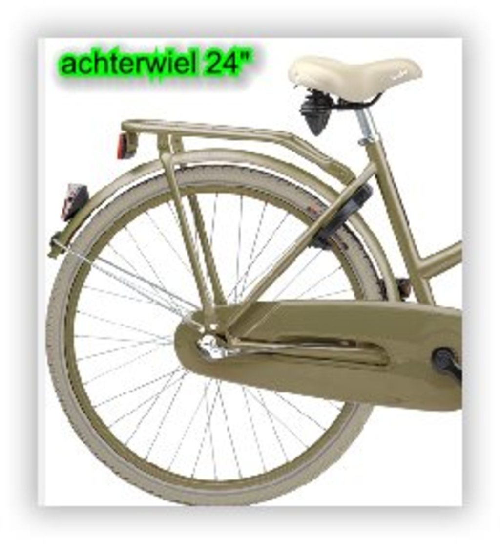 Roue arrière Batavus 24 n3rn pick-up ms jante argent blond