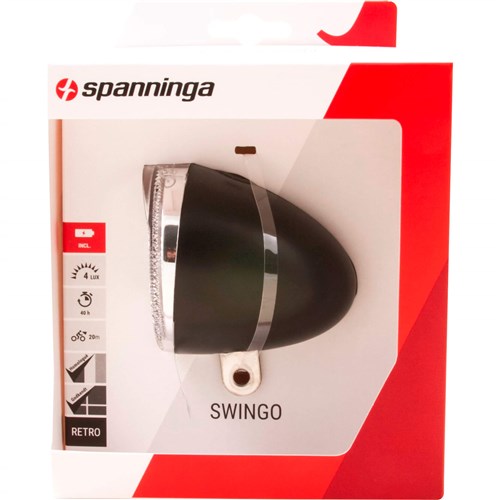 Spanninga swingo headlight black batt. card