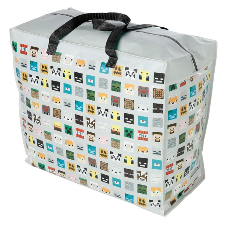 Facies Minecraft - Sac à linge de sac de rangement avec fermeture éclair