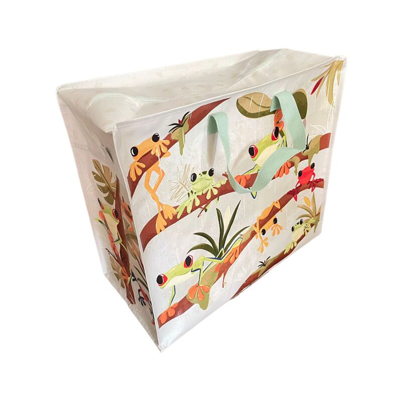 Sac de rangement pour sac à linge grenouilles tropicales avec fermeture éclair