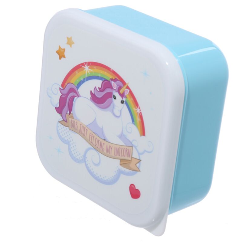 Réglez 3 boîtes à lunch s M L-Engrenting Rainbow Unicorn