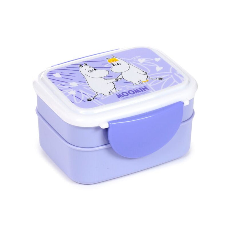 Boîte à lunch à la boîte à bento Moomin Lila Clip avec couverts