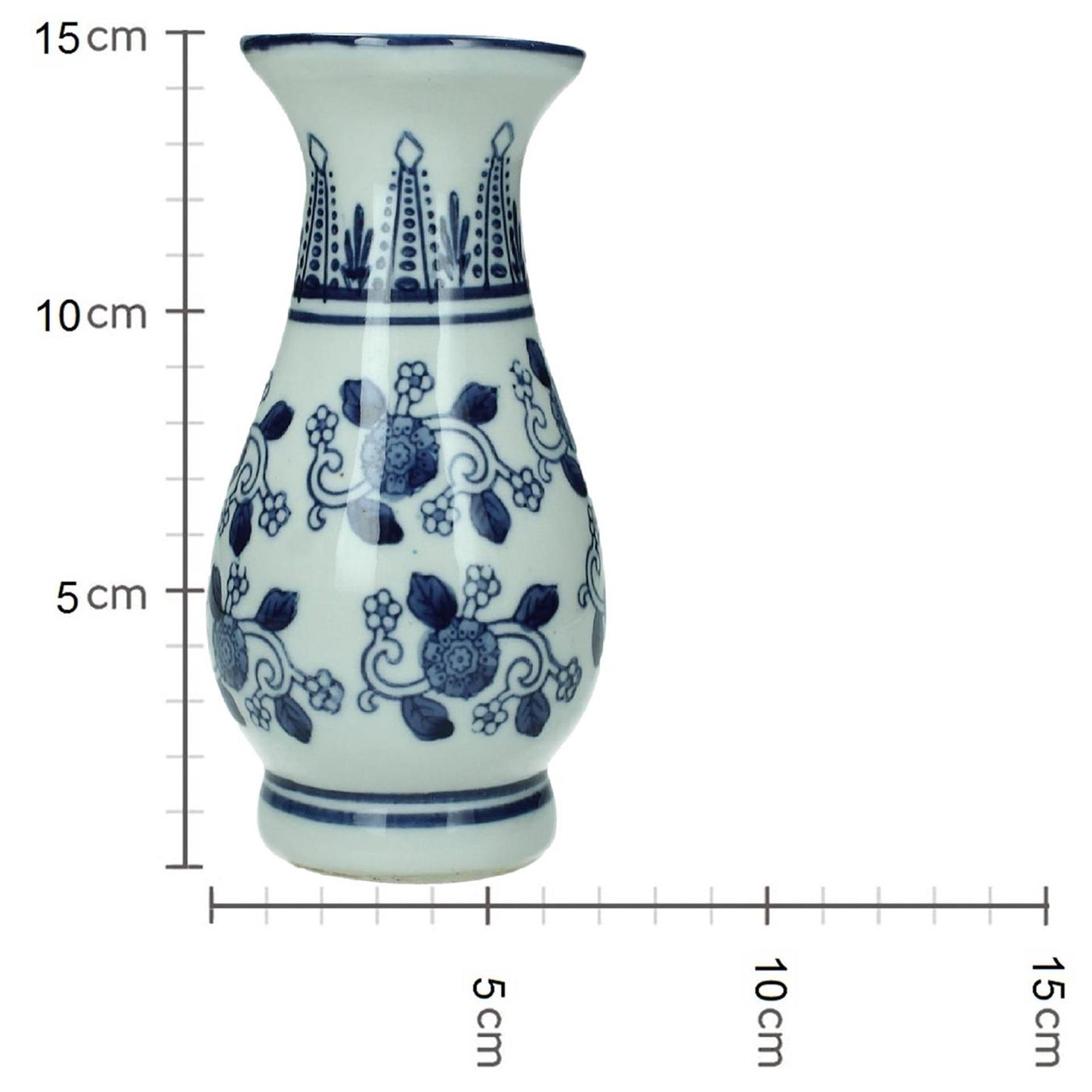 Vase Kersten faïence bleu blanc 8x8xh15