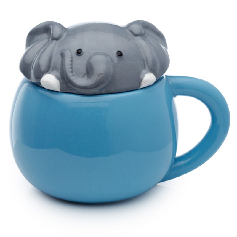 Adoramals Elephant Lid Formed Ceramic Tug
