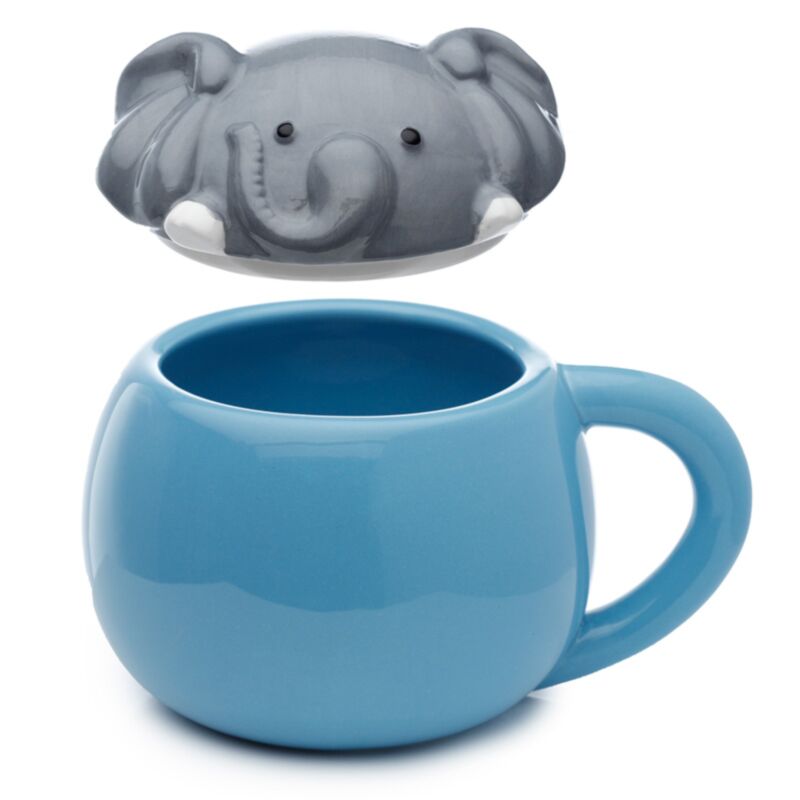 Adoramals Elephant Lid Formed Ceramic Tug