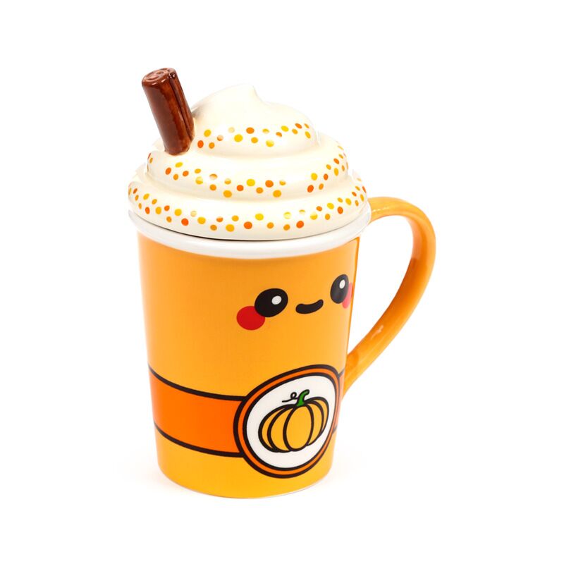 Couvercle de tasse d'aliments à latte épicé à la citrouille