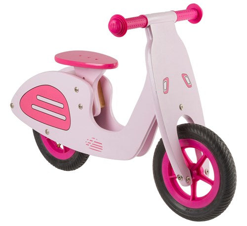Vélo d'équilibre bois vespa rose